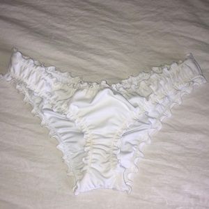 White Ruffle bikini bottoms